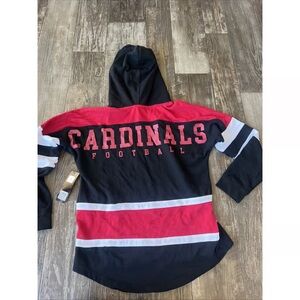 NFL Arizona Cardinals Women's Long Sleeve Pullover Hoodie Black Red Size Medium